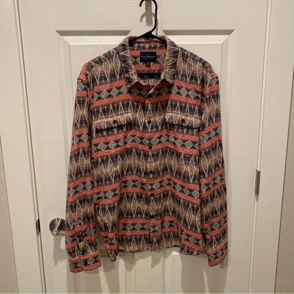 Men’s Large Lucky Brand Long Sleeve Button Down Shirt New with tags